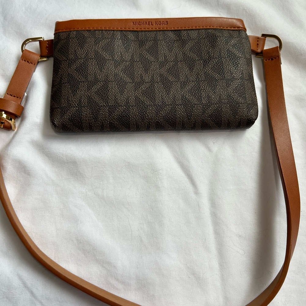 Michael Kors Dark Brown and Tan Small size Belt Bag
